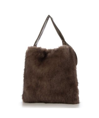 UNBILLION カシュカシュ cachecache / リボンワンハンドルミンク風エコファートート GY