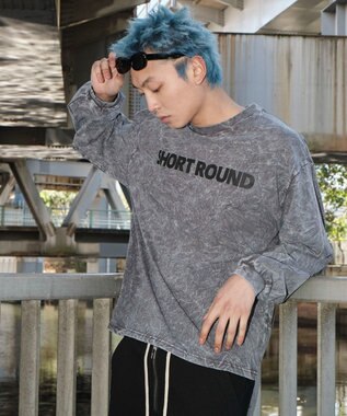 WEGO 【ユニセックス着用ITEM】ケミカルウォッシュグラフィックT（LS） グレー