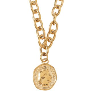 AMERICAN HOLIC 【ステンレス】コイントップチェーンネックレス Gold