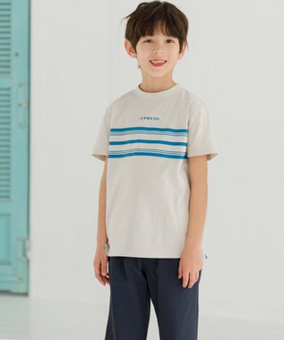 J.PRESS KIDS 【140-170cm】ボーダープリント Ｔシャツ ライトグレー系
