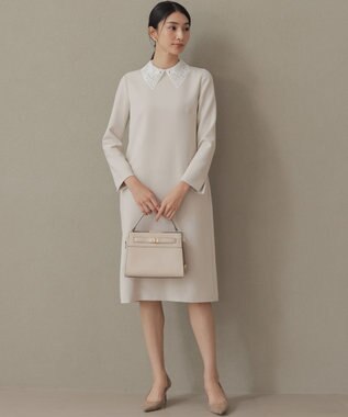 組曲 ベルトデザインスクエアショルダーバッグ アイボリー系