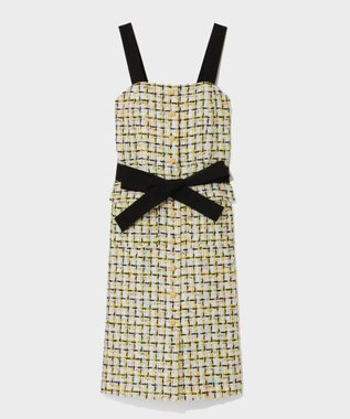 GRACE CONTINENTAL チュールヤーンツイードワンピース イエロー