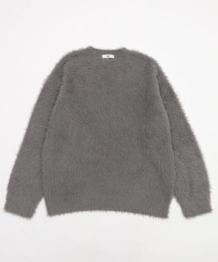 WEGO 【2025秋冬新作/ユニセックス着用ITEM/MLサイズ展開】フェザーニットプルオーバー グレー