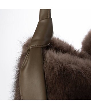 UNBILLION カシュカシュ cachecache / リボンワンハンドルミンク風エコファートート GY