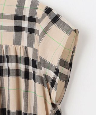 自由区 【カタログ掲載・洗える】シアーブライトチェック ワンピース ベージュ