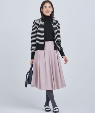 組曲 タックフレアカラースカート ピンクベージュ系