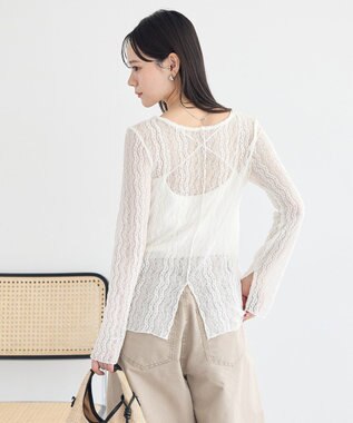 earth music&ecology レースプルオーバー Ivory