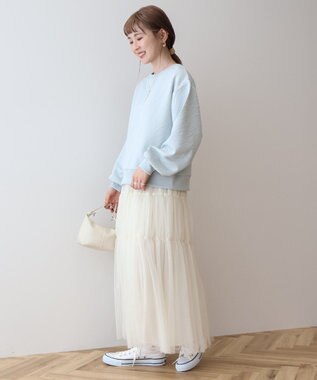 AMERICAN HOLIC ゼブラ柄ジャガードカットプルオーバー Light Blue