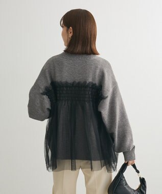 Green Parks ・ＡＮＤＳＥＡＲＣＨ　チュールレイヤードニット Charcoal Gray