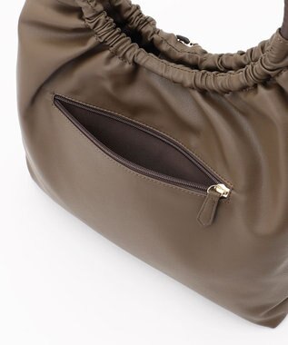 J.PRESS LADIES 【A4サイズ収納可】ドロストギャザー トート バッグ スレートブラウン系