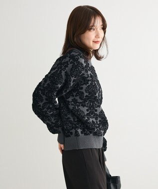 Green Parks ・ｓｗｉｎｇ　ｂｙ　アラベスクジャカードニット Charcoal Gray