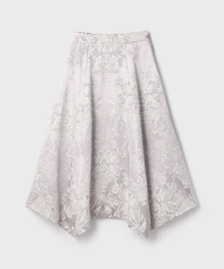 GRACE CONTINENTAL オーナメントジャガードハンカチヘムスカート ラベンダー