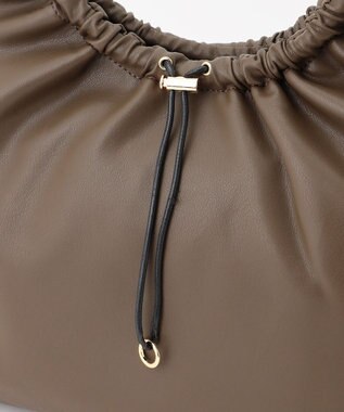 J.PRESS LADIES 【A4サイズ収納可】ドロストギャザー トート バッグ スレートブラウン系