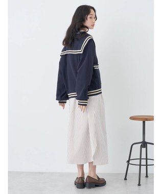 earth music&ecology セーラーニットカーディガン Navy