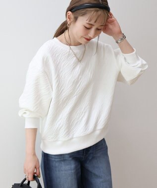 AMERICAN HOLIC ゼブラ柄ジャガードカットプルオーバー Off White