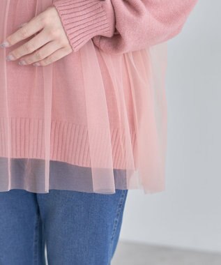 Green Parks ・ＡＮＤＳＥＡＲＣＨ　チュールレイヤードニット Pink