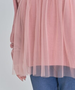 Green Parks ・ＡＮＤＳＥＡＲＣＨ　チュールレイヤードニット Pink