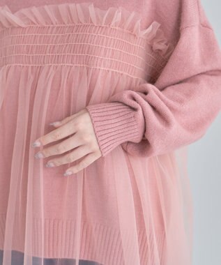 Green Parks ・ＡＮＤＳＥＡＲＣＨ　チュールレイヤードニット Pink