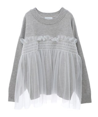 Green Parks ・ＡＮＤＳＥＡＲＣＨ　チュールレイヤードニット Light Gray