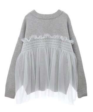 Green Parks ・ＡＮＤＳＥＡＲＣＨ　チュールレイヤードニット Light Gray