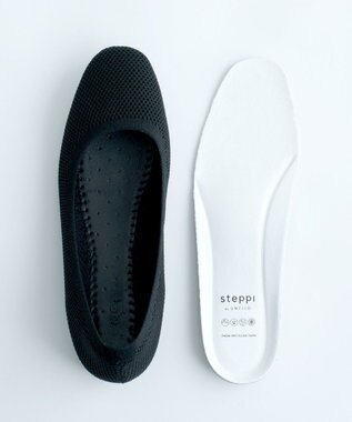 steppi “撥水＆洗えるニットシューズ” バレエ パンプス ブラック