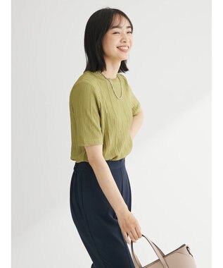 Green Parks プリーツ５分袖プルオーバー Light Green