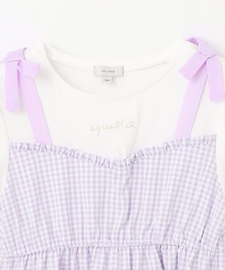 ANY KIDS サッカー ギンガム ワンピース ラべンダー系