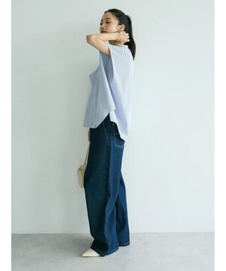CRAFT STANDARD BOUTIQUE ステンサイドソリッドストライプブラウス2 Stripe Blue