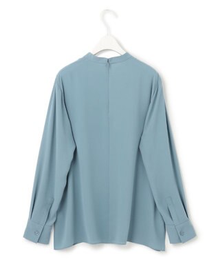 ICB 【洗える・UVケア】BackSatinAmunzen スカーフタイブラウス ライトブルーグレー系