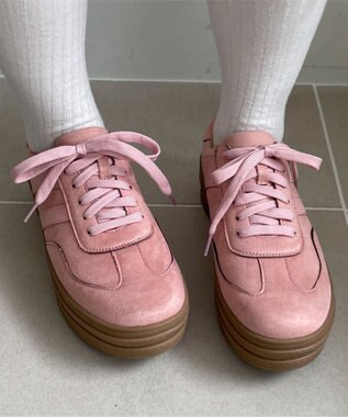 WEGO ローテクダブルラインスニーカー ライトピンク