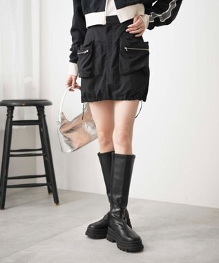 WEGO ナイロンカーゴミニスカパン ブラック