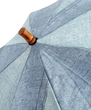 +RING 【UVカット90%以上】【限定/日本製】UNISEX プラスリング 長傘60cm BLU denim-like pattern SR344 青