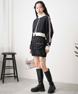 WEGO ナイロンカーゴミニスカパン ブラック