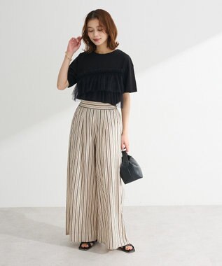 Green Parks ・ＥＬＥＮＣＡＲＥ　ＤＵＥ　ストライプワイドパンツ Blue