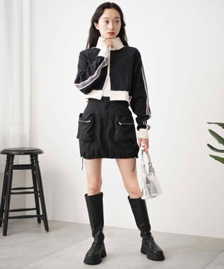 WEGO ナイロンカーゴミニスカパン ブラック