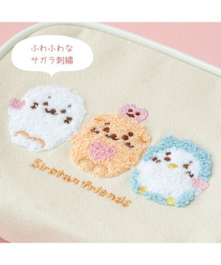 Mother garden しろたん サガラ ポーチ 《お友だち柄》 ベージュ