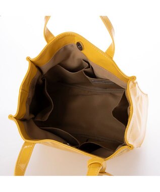 UNBILLION カシュカシュ cachecache / ソフトエナメルスクエア手提げトートS ライトイエロー