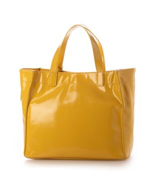 UNBILLION カシュカシュ cachecache / ソフトエナメルスクエア手提げトートS ライトイエロー