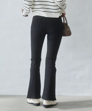 WEGO 【美脚パンツ】ストレッチフレアデニムパンツ デニムブラック