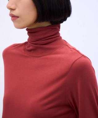 ATON MODAL SILK JERSEY | タートルネックプルオーバー RED
