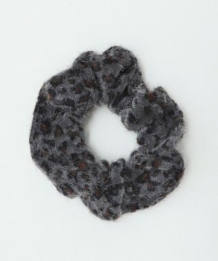 WEGO Lシャギーレオパードシュシュ ダークグレー