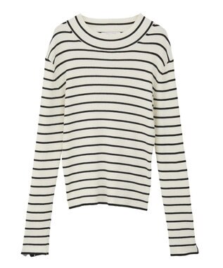 Green Parks 袖口金釦リブニットプルオーバー Border