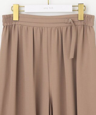 ANY SIS 【洗える】トロミワイドタック パンツ ライトモカ