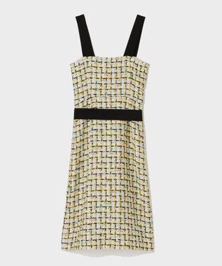 GRACE CONTINENTAL チュールヤーンツイードワンピース イエロー