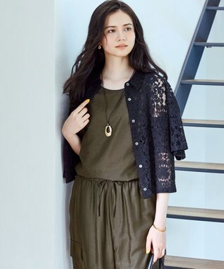 【SLOW/一部店舗限定】ブライトヴィンテージクロス ノースリーブ ブラウス