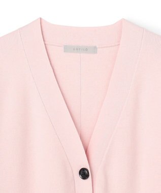 UNFILO 【野呂佳代さん着用】コットンカシミヤニット Vネックカーディガン ピンク