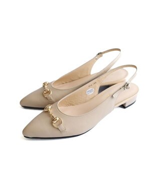 Pointer 日本製 本革ビット付きミュール ベージュ(ヌメ)