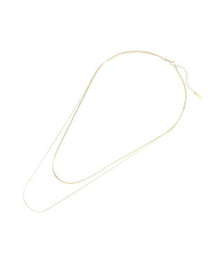 YECCA VECCA ステンレス2連チェーンネックレス Gold
