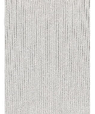Te chichi 【UVカット】ヘンリーネック5分袖配色リブニット グレー