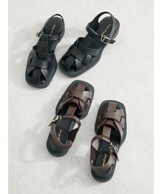 Green Parks ・Ｕｎａ　ｇａｒｄｅｎｉａ　スクエアトゥグルカサンダル Black